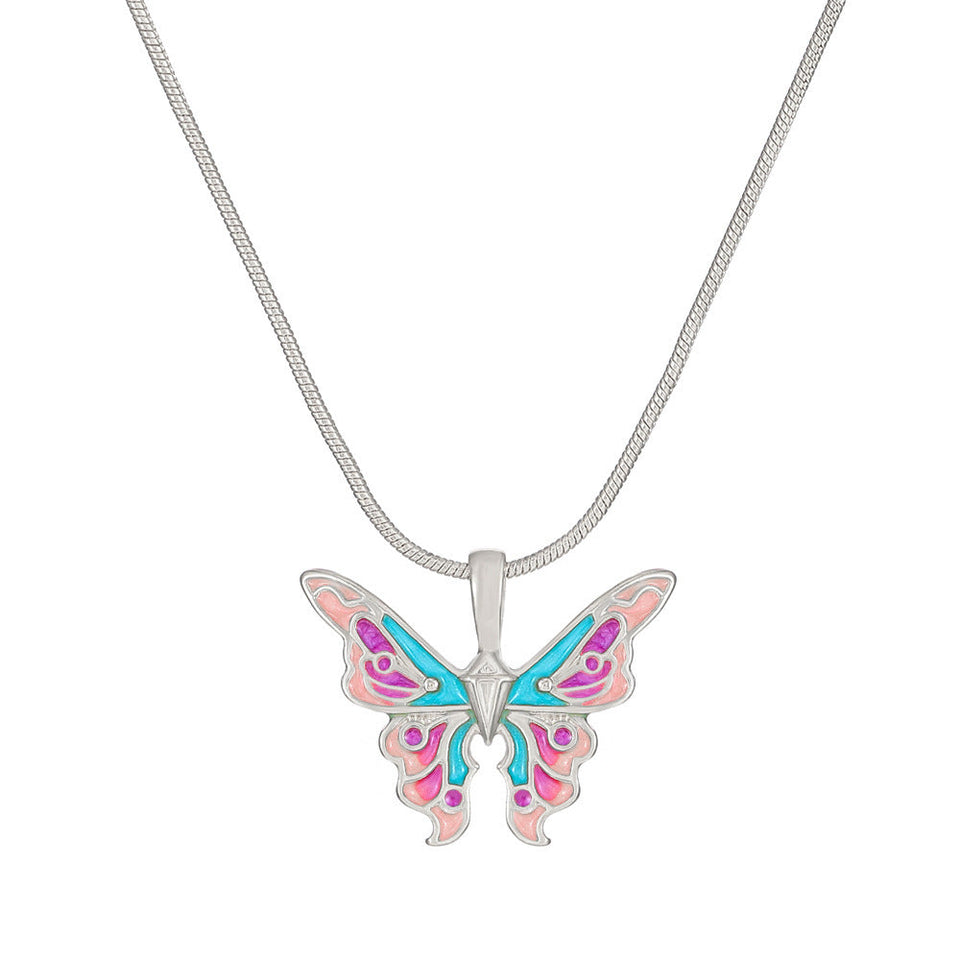 Ins Colorful Oil Necklace Butterfly Girlfriends Clavicle Chain