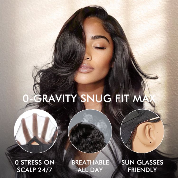Luvme All-Day Comfort™ Wig 180% Density Layered Light Yaki Straight / Loose Body Wave Glueless 7x6 Closure HD Lace Human Hair Wig Pre-Cut Lace