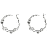 Cold Wind Metal Beads Hoop Earrings Female Ear Ring