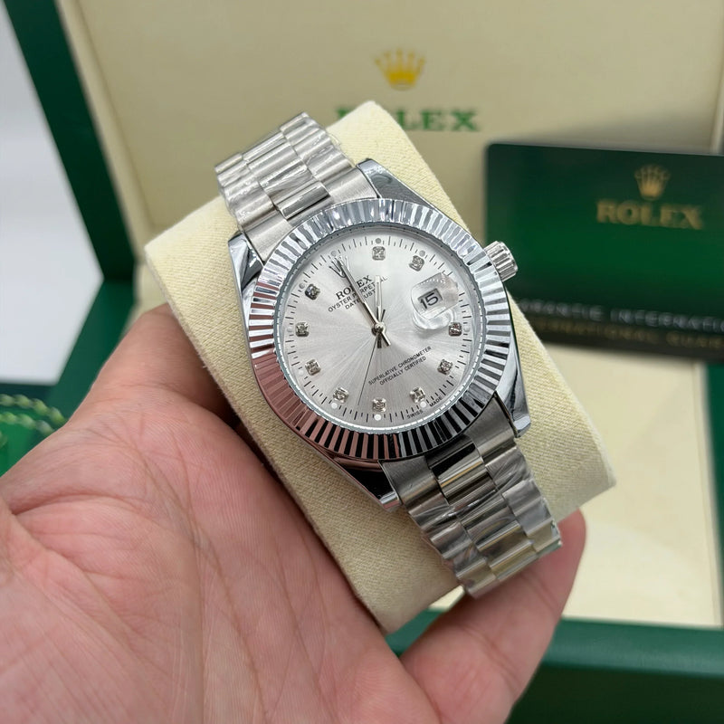 Rolex Date-just Silver