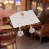 Korean Retro Colorful Circle Crystal Earrings