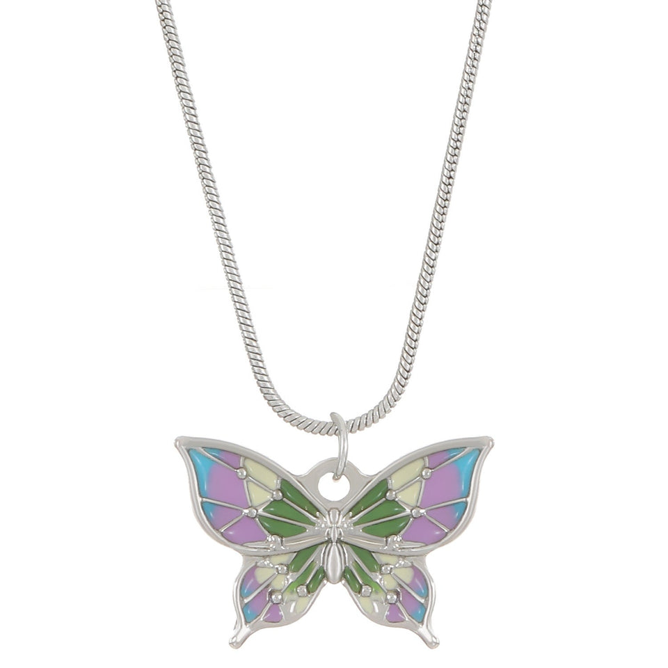 Ins Colorful Oil Necklace Butterfly Girlfriends Clavicle Chain