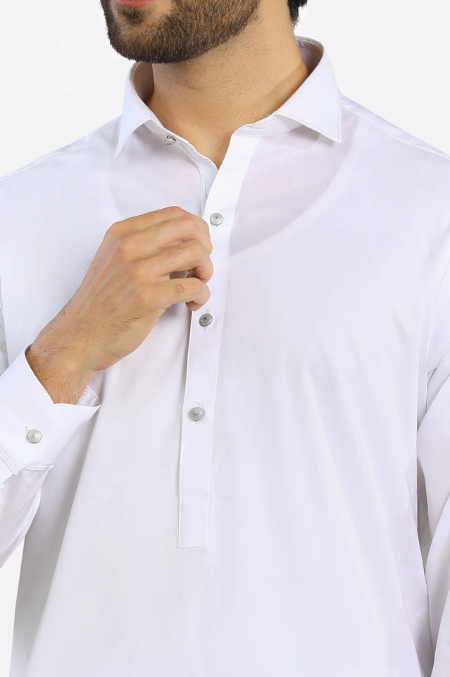 White Cotton Shalwar Kameez