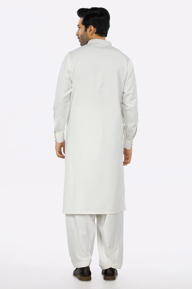 Off White Rayon Blend Shalwar Kameez