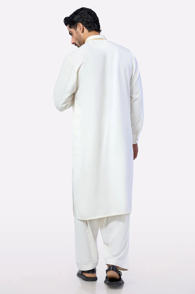 Cream Wash & Wear Shalwar Kameez