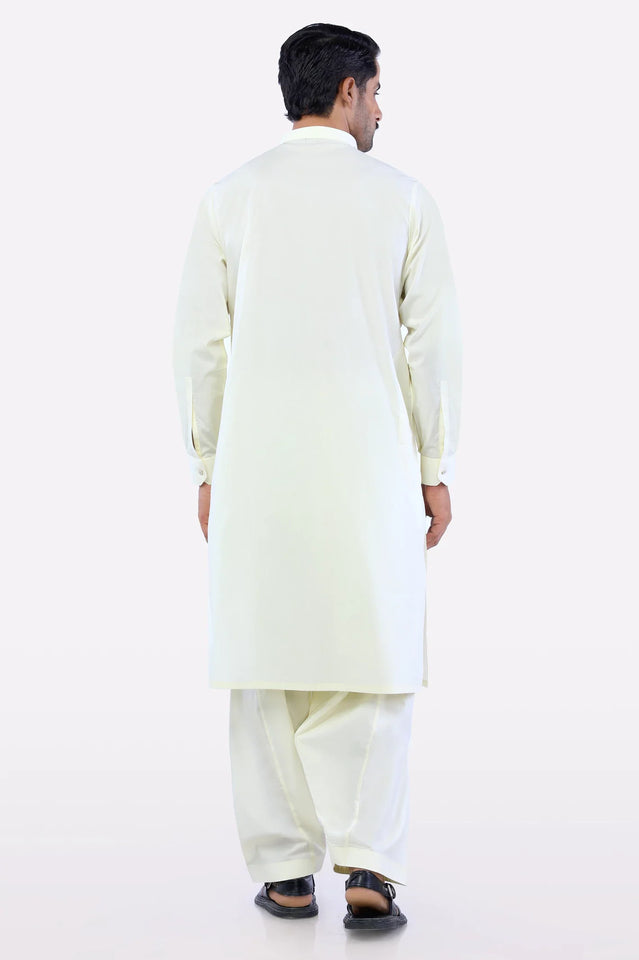 Cream Cotton Shalwar Kameez