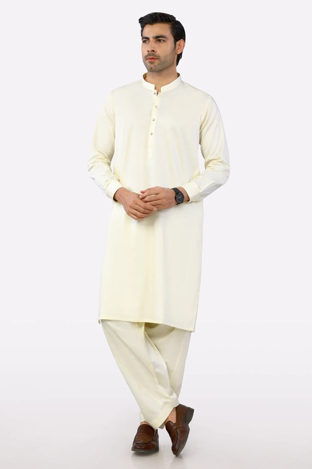 Cream Cotton Shalwar Kameez