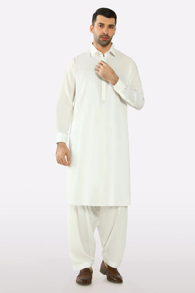 Off White Wash & Wear Shalwar Kameez