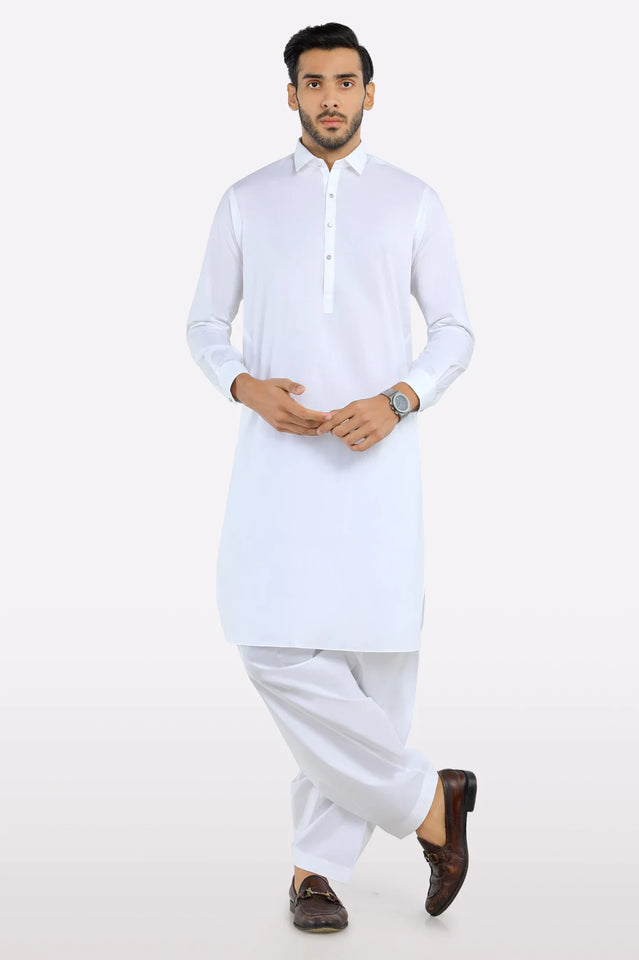 Off White Cotton Shalwar Kameez