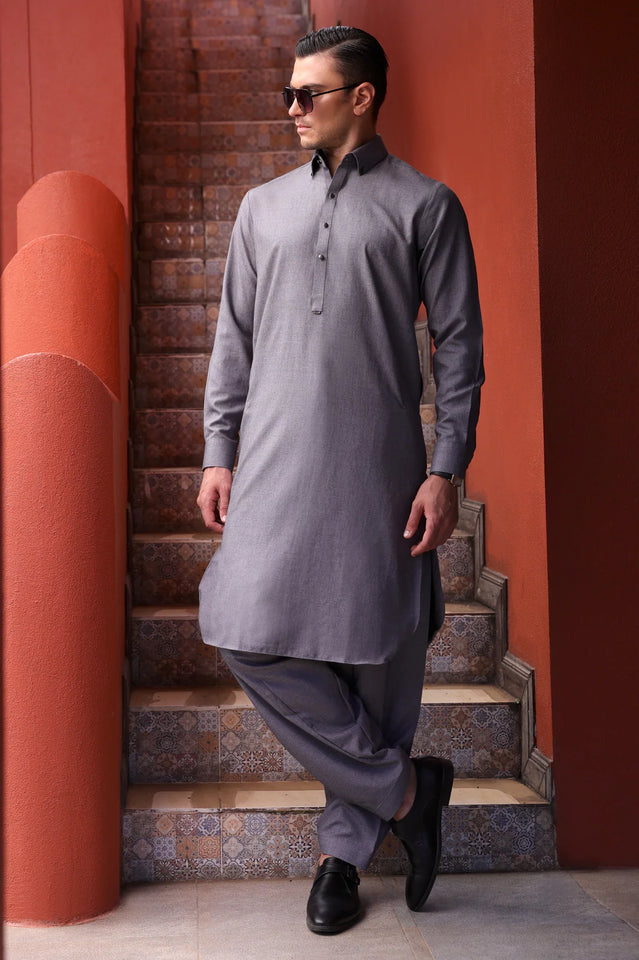 Grey Wash & Wear Shalwar Kameez