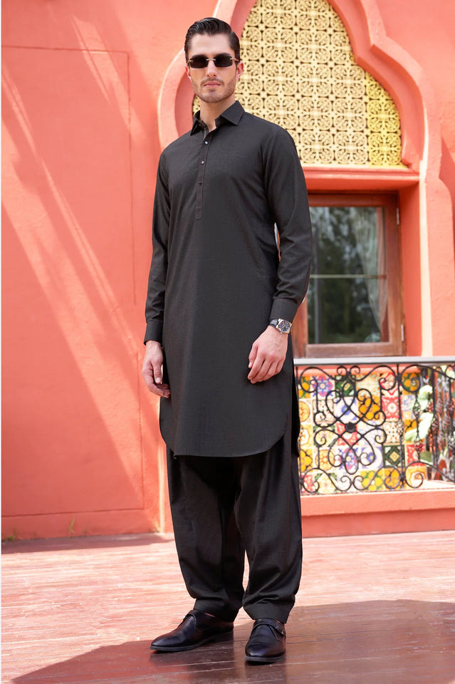 Dark Green Wash & Wear Shalwar Kameez
