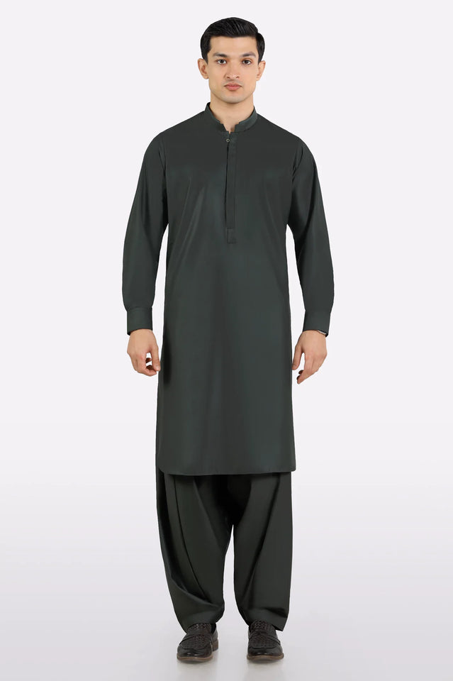 Dark Green Wash & Wear Shalwar Kameez