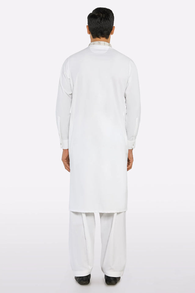 Off White Wash & Wear Shalwar Kameez