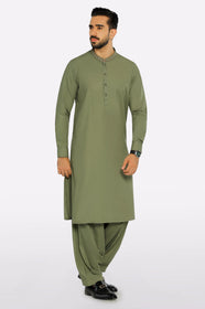 Olive Wash & Wear Shalwar Kameez