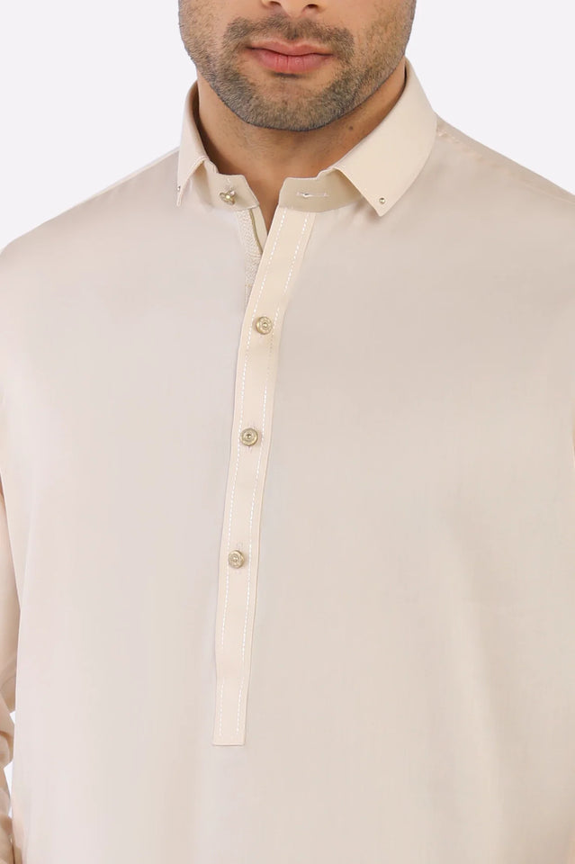 Peach Cotton Shalwar Kameez