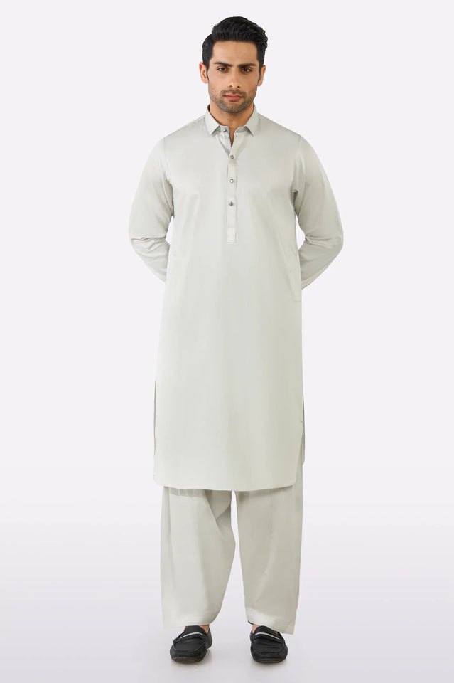 Light Grey Cotton Shalwar Kameez
