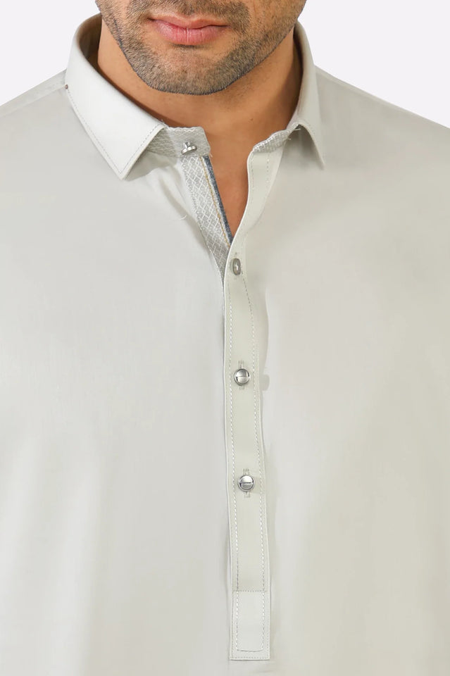 Light Grey Cotton Shalwar Kameez