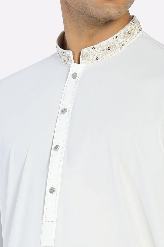 Off White Wash & Wear Shalwar Kameez