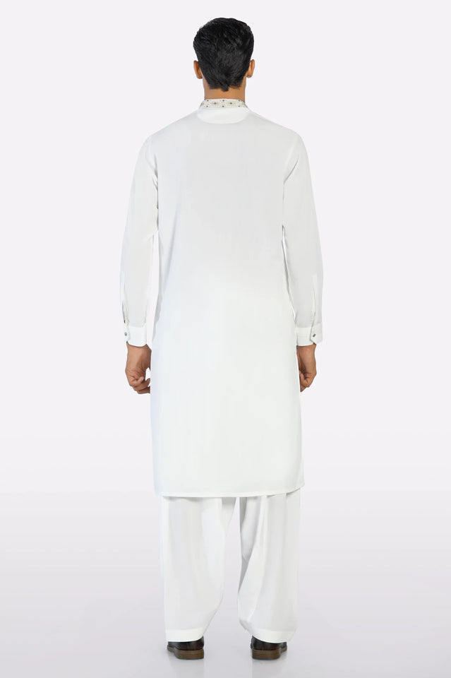 Off White Wash & Wear Shalwar Kameez