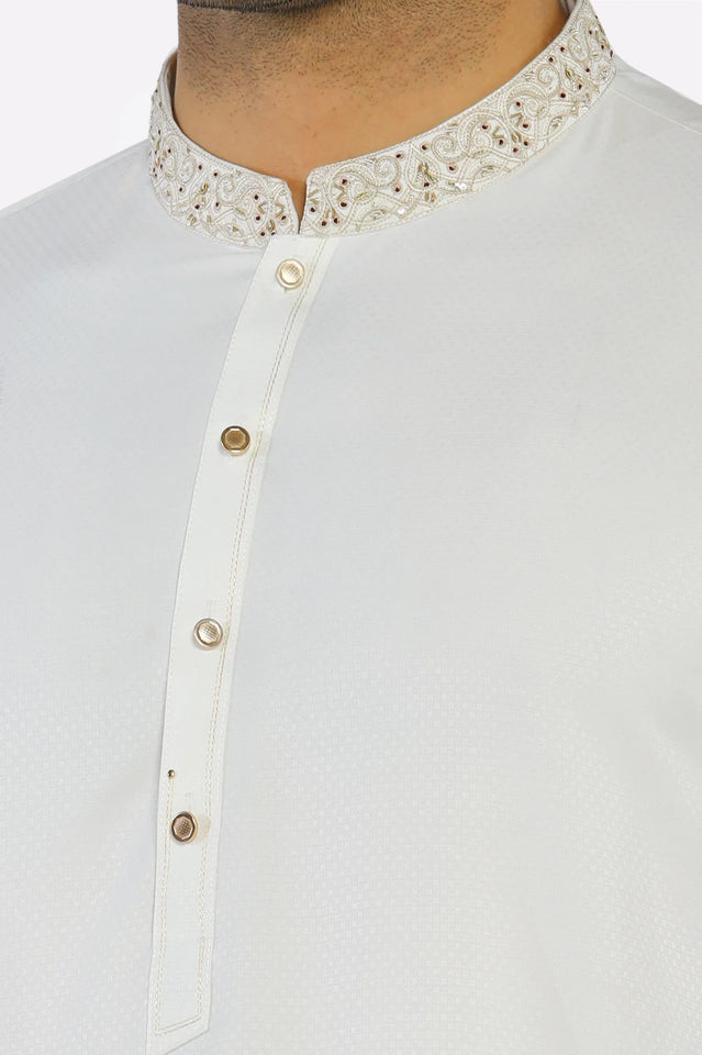 Cream Wash & Wear Shalwar Kameez