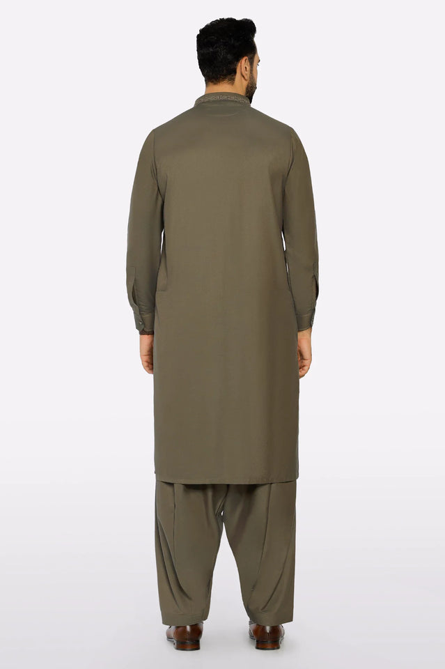 Dark Green Wash & Wear Shalwar Kameez