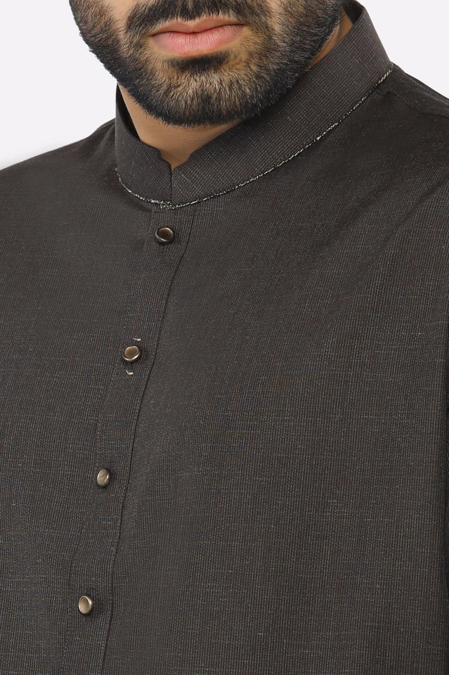 Dark Brown Wash & Wear Kurta Pajama