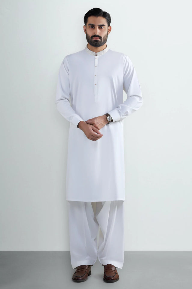 Off White Wash & Wear Shalwar Kameez