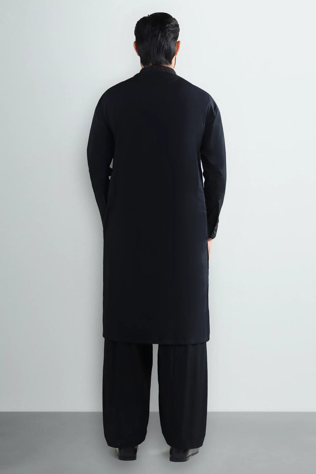 Black Cotton Shalwar Kameez