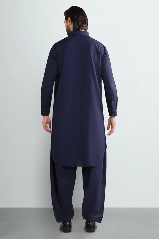 Navy Blue Wash & Wear Shalwar Kameez