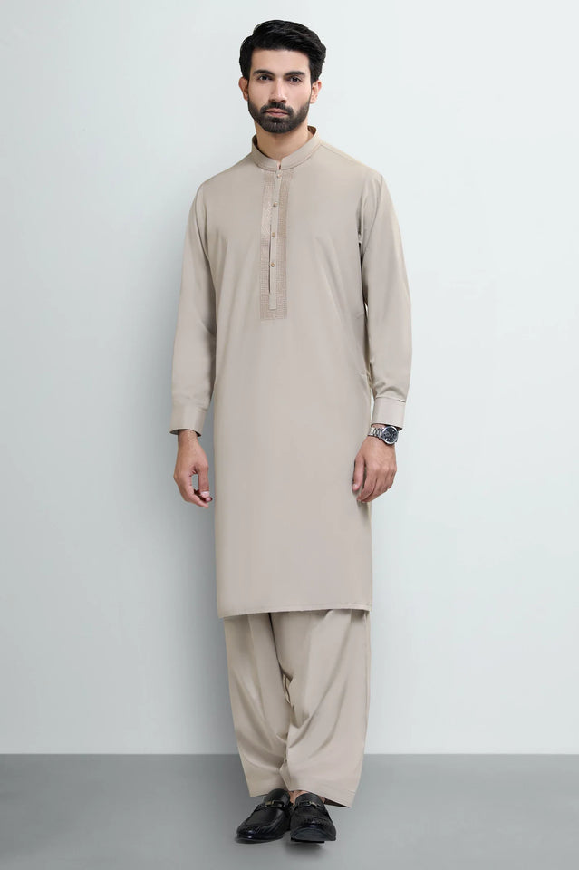 Light Brown Wash & Wear Shalwar Kameez
