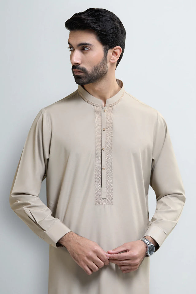 Light Brown Wash & Wear Shalwar Kameez