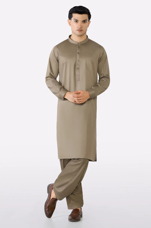 Light Brown Cotton Shalwar Kameez