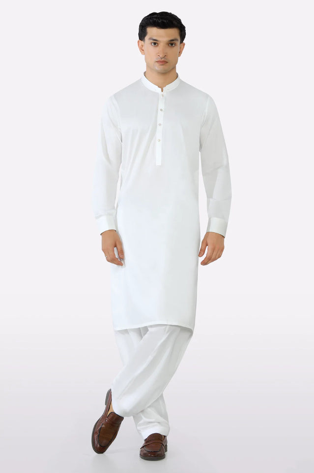 Off White Cotton Shalwar Kameez