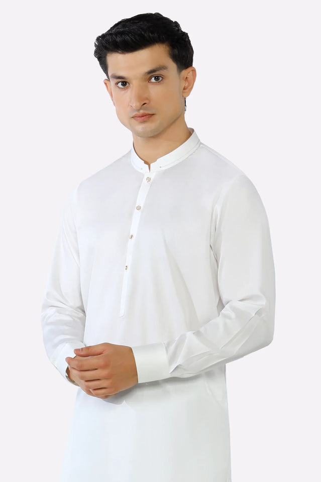 Off White Cotton Shalwar Kameez