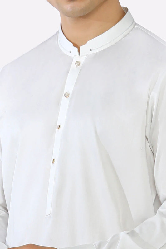 Off White Cotton Shalwar Kameez