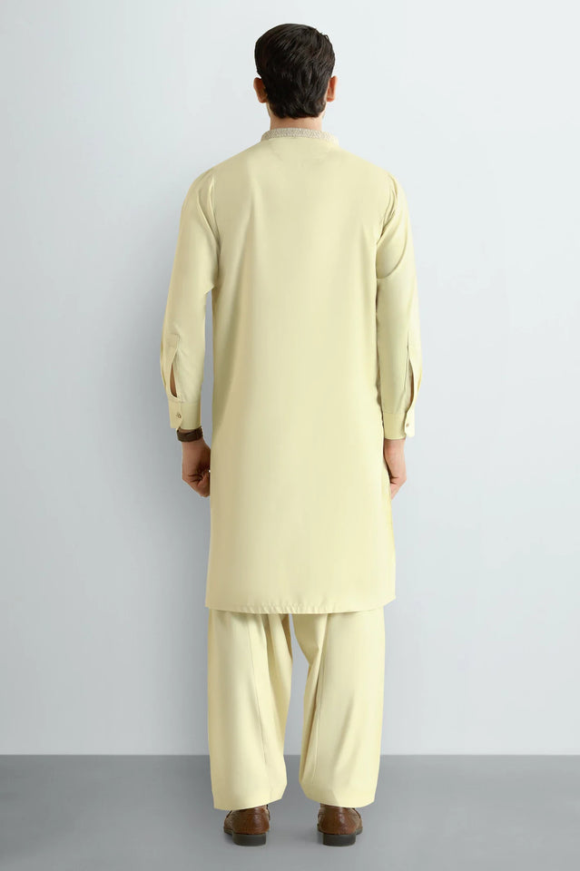 Light Fawn Wash & Wear Shalwar Kameez