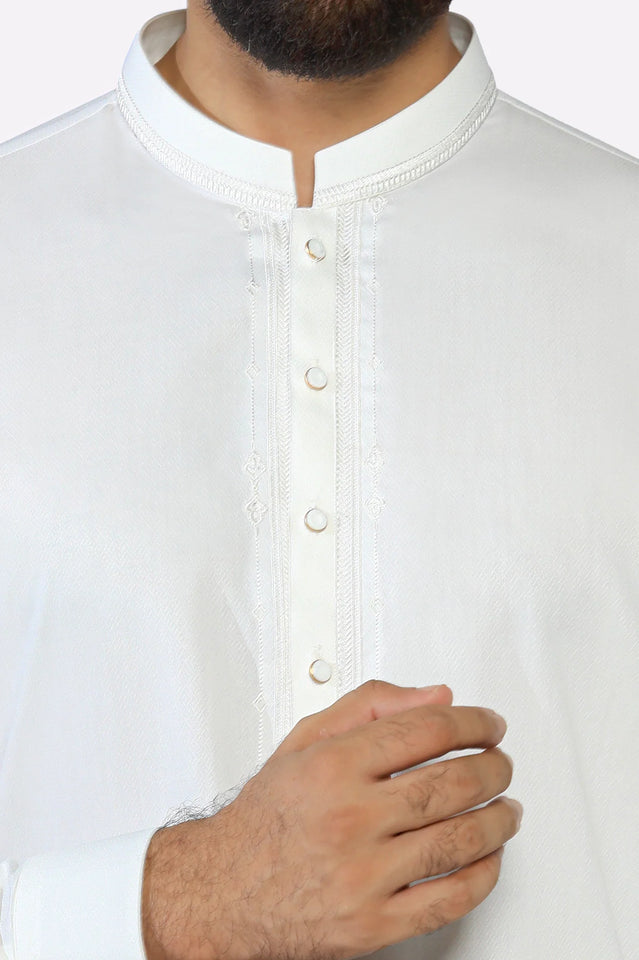 Off White Wash & Wear Shalwar Kameez