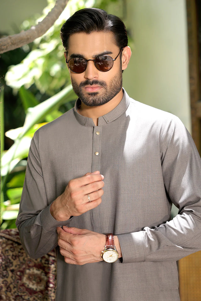 Light Grey Wash & Wear Kurta Pajama