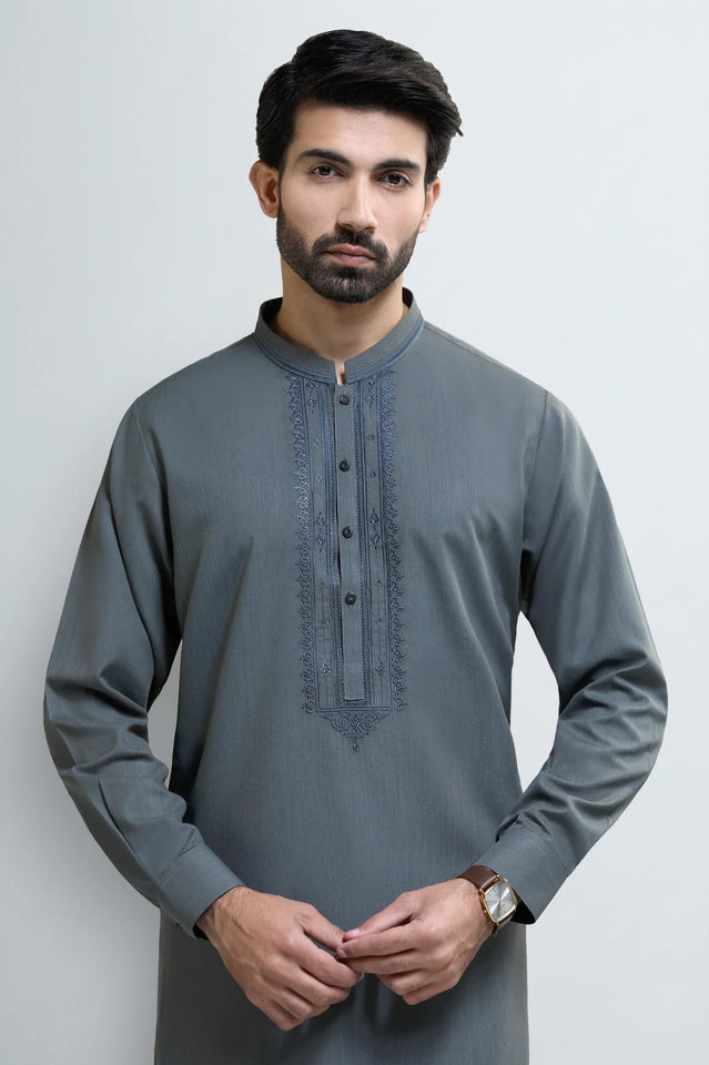 Grey Wash & Wear Shalwar Kameez