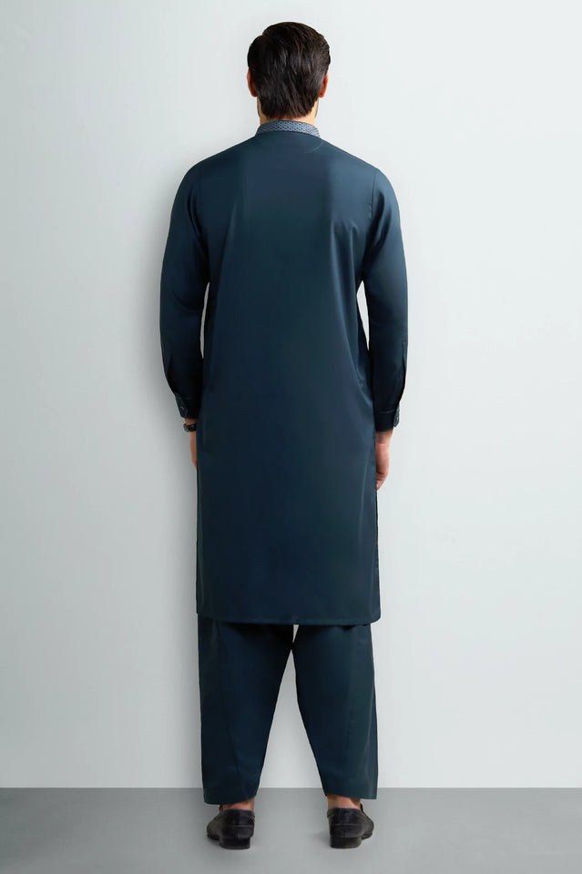 Dark Green Wash & Wear Shalwar Kameez