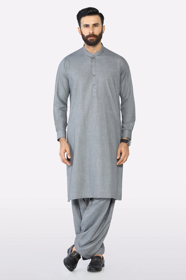 Gray Wash & Wear Shalwar Kameez