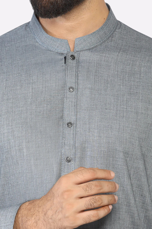 Gray Wash & Wear Shalwar Kameez
