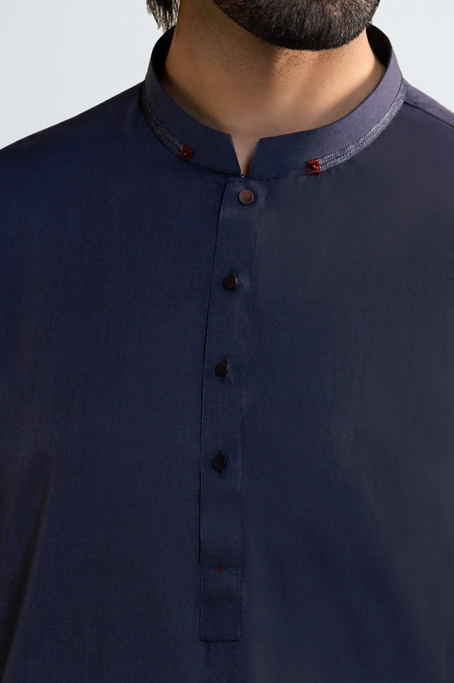 Navy Blue Wash & Wear Shalwar Kameez
