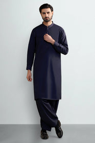 Navy Blue Wash & Wear Shalwar Kameez