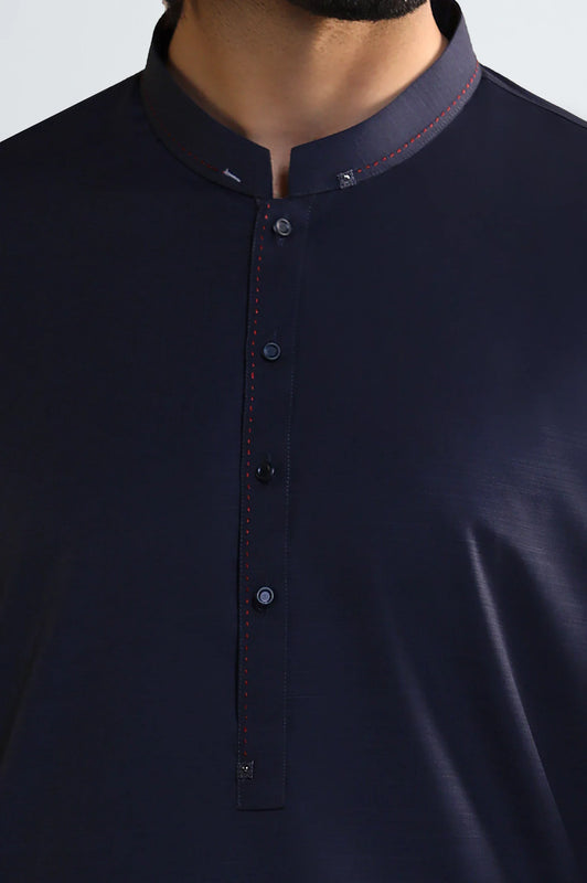 Navy Blue Wash & Wear Shalwar Kameez