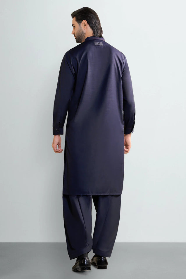 Navy Blue Wash & Wear Shalwar Kameez
