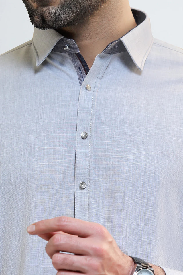 Light Grey Wash & Wear Shalwar Kameez