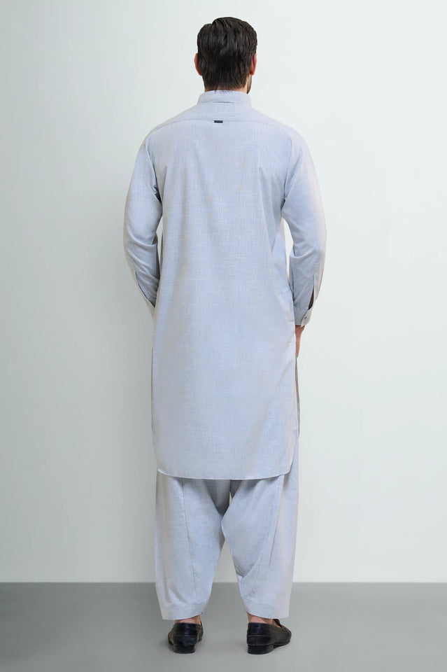 Light Grey Wash & Wear Shalwar Kameez