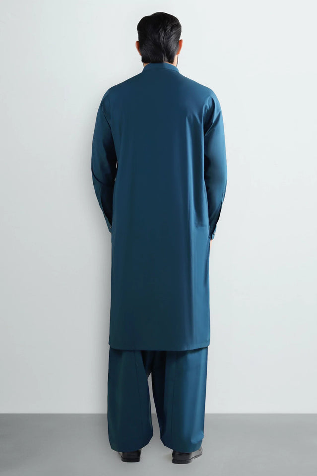 Blue Cotton Shalwar Kameez