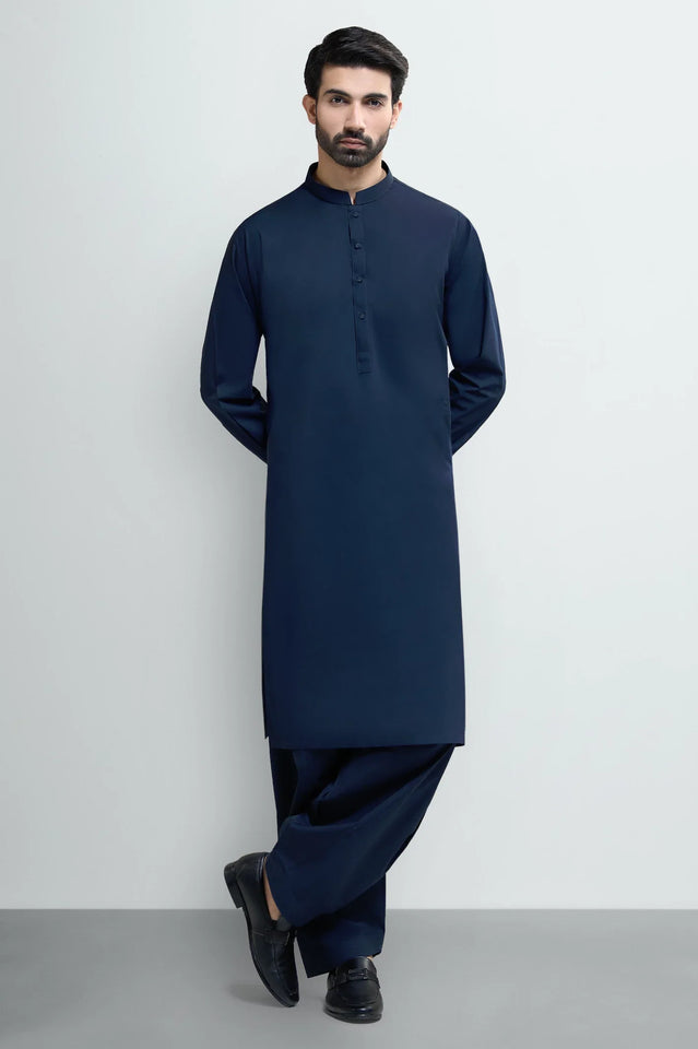 Navy Blue Cotton Shalwar Kameez